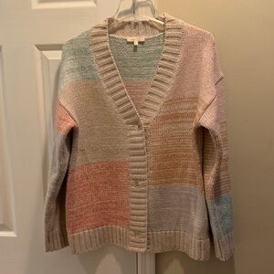 Mystree Multicolor Patchwork Cardigan